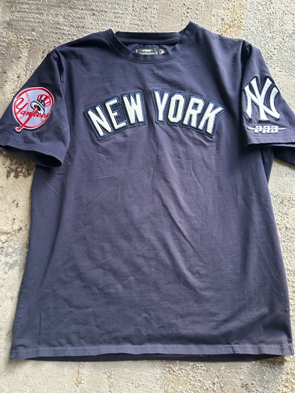 Pro Standard NY Yankees Luxury Athletic Baseball Navy Blue T‑Shirt Patches XL